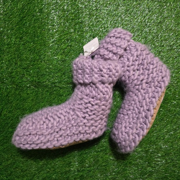 Lemon Shoes - Lemon Hand Knit Purple Slipper Boots Size M/L 8-10